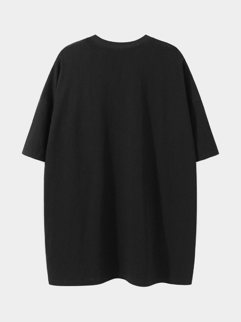 Män 100% Bomull Färgglad Clownbokstavstryck Mjuk Andas Matchande T-shirt
