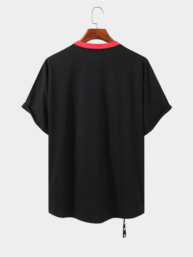 Män Läppar Grafiskt Band Designad Patchwork Crew Neck Street Casual T-shirt