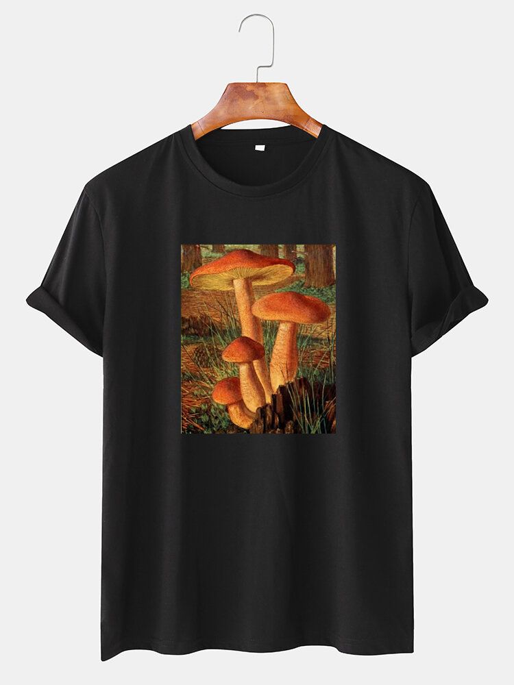 Mushroom Poster Grafiskt Tryck Tunn O-ringad Kortärmad T-shirt