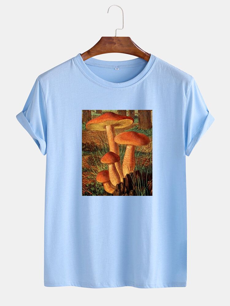 Mushroom Poster Grafiskt Tryck Tunn O-ringad Kortärmad T-shirt