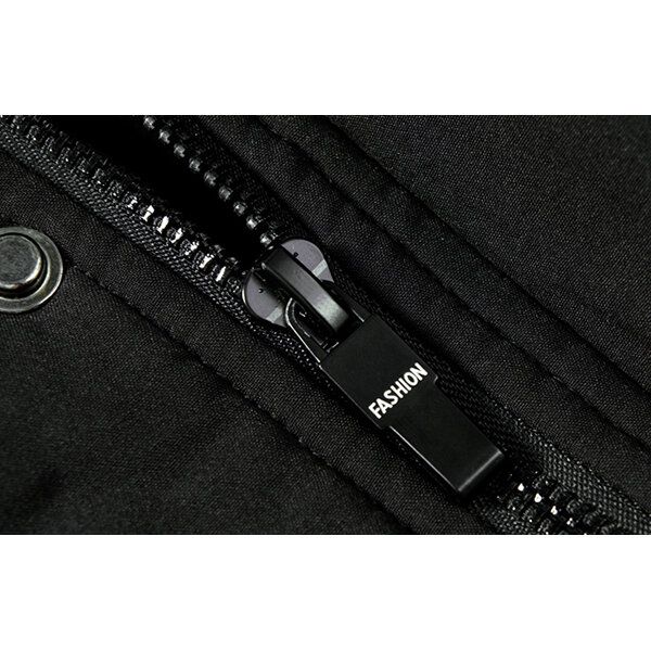 Herr Multi-pocket Midlång Vinter Tjock Varm Jacka