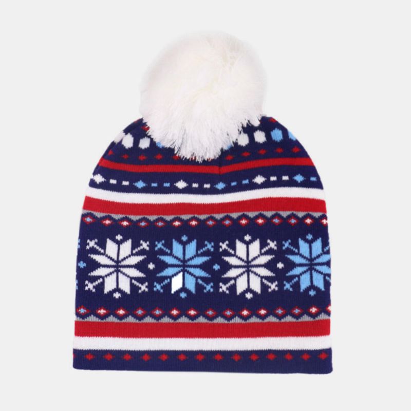 Julstickad Jacquardmössa Unisex Varma Mössmössor