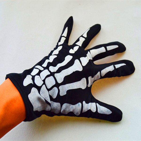 Mode Halloween Skeleton Ghost Demon Elastiska Skallehandskar