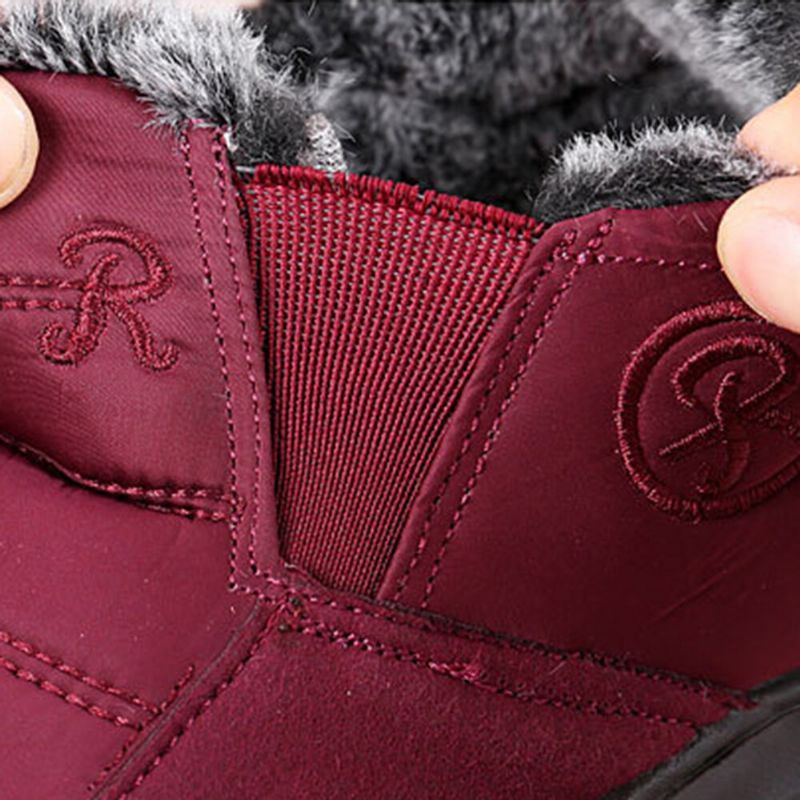Dam Comfy Warm Foder Vattentät Slip On Snow Boots