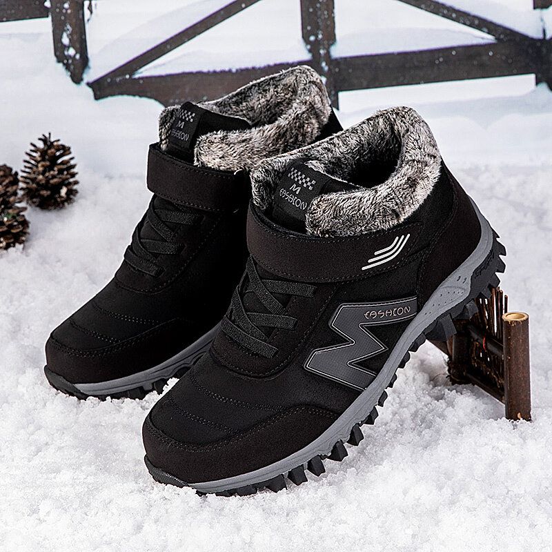Herrsoffa Andas Halkfri Thicken Plus Velvet Värme Casual Vandringsstövlar Snöskor