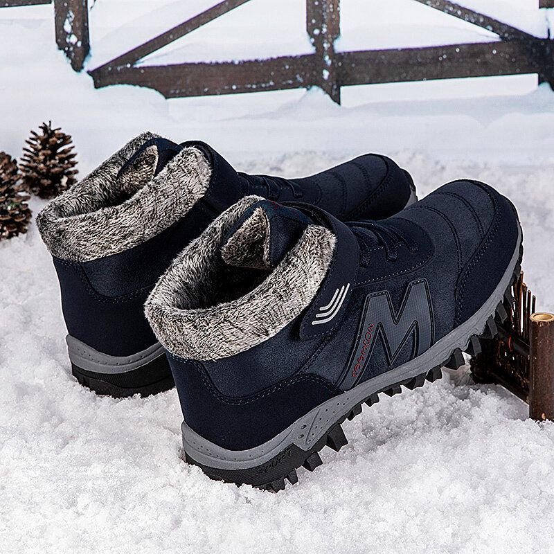 Herrsoffa Andas Halkfri Thicken Plus Velvet Värme Casual Vandringsstövlar Snöskor