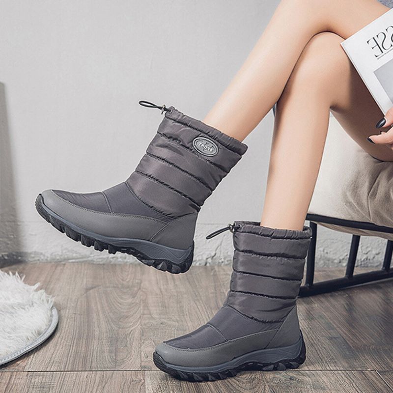 Kvinnor Varmfodrade Pull On Plus Velvet Snow Casual Boots