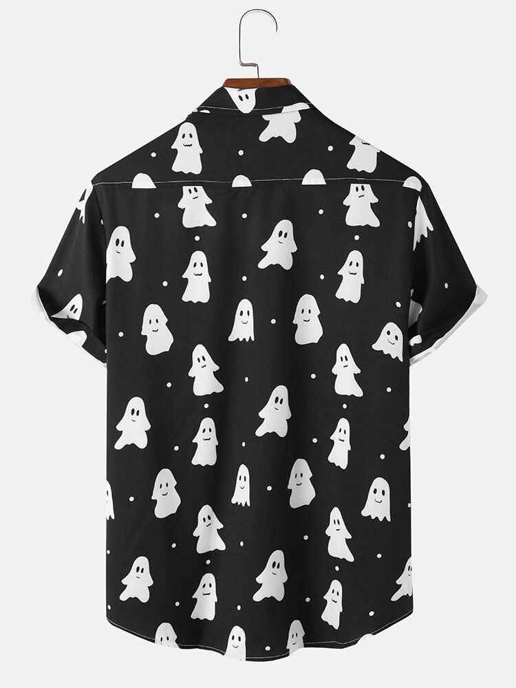Casual Ghost Cartoon Halloween-skjortor För Män