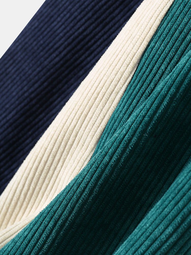Herr Manchester Grandad Collar Casual Långärmade Skjortor