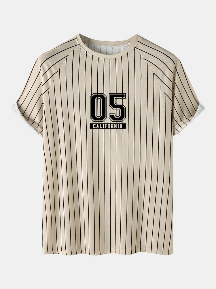 Herrrandigt Nummertryck Med Raglanärm Varsity Shirts Shorts
