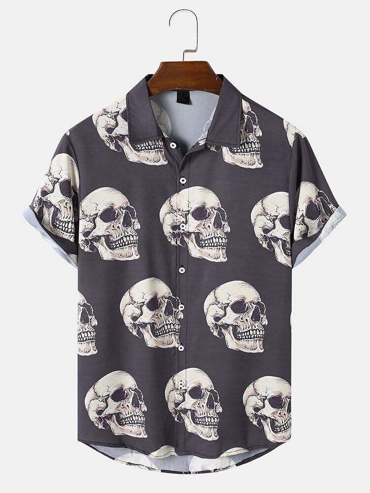 Herrskalle Cartoon Casual Skjortor