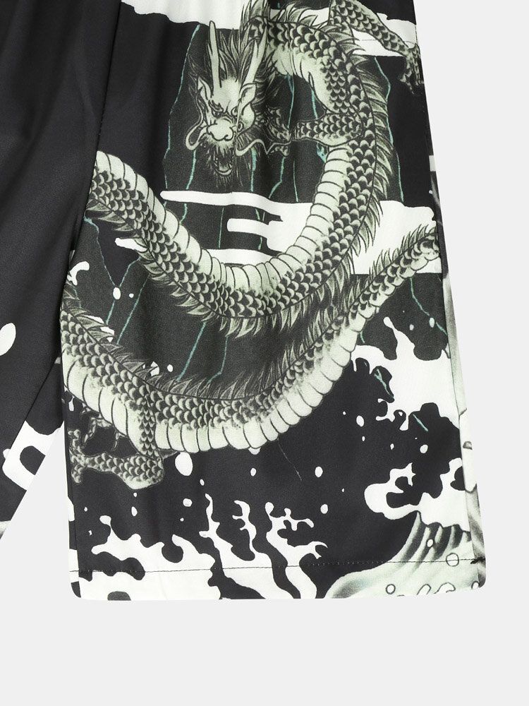 Kimono Loong Mönster Chinoiserie Dragon Tvådelad Outfits