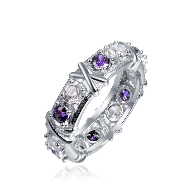 Trendig Zirconia Inlay Knot Mönster Finger Ring Present För Tjejer Kvinnor