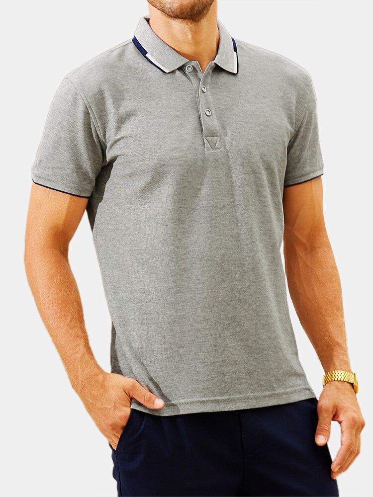 Herrmode Sommar Andas Vändkrage Casual T-shirts