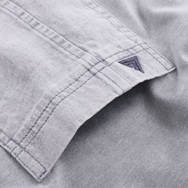 Sommar Casual V-hals Komfort T-shirt I Bomull Herrmode Bröstficka Toppar T-shirts