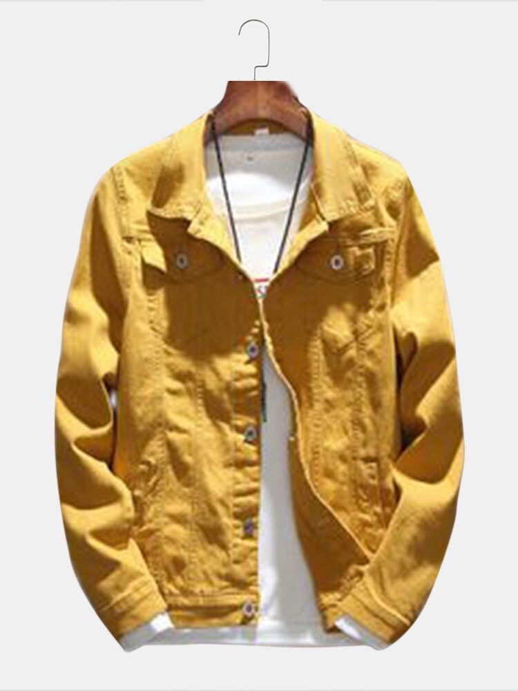 Casual Jeans För Män Vår Och Höst Jeansjacka