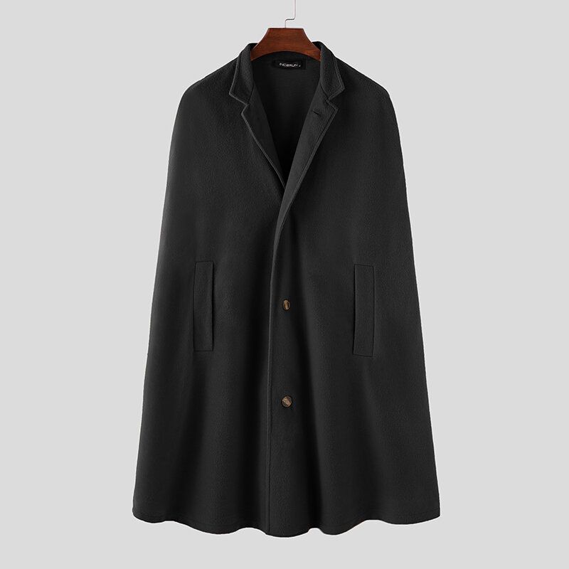 Herrs Nya Mellanlånga Kappa Han Style Batwing Krage