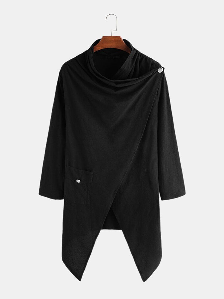 Mode För Män I Enfärgade Casual Trenchcoats Med Huva