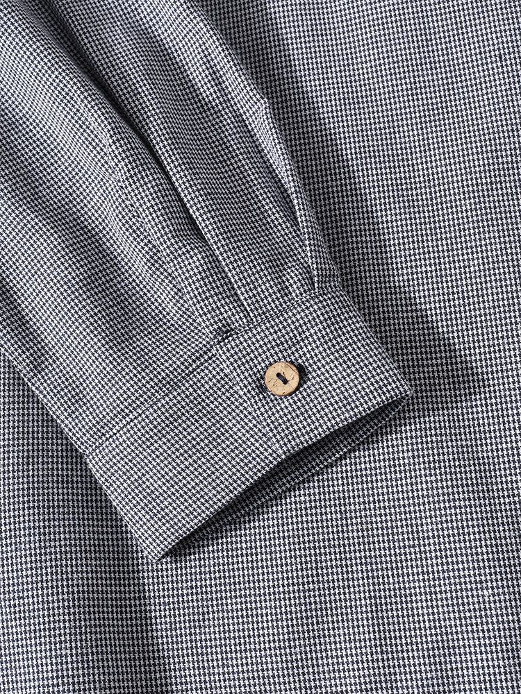 Långärmade Henley-skjortor Med Enkel Textur För Män