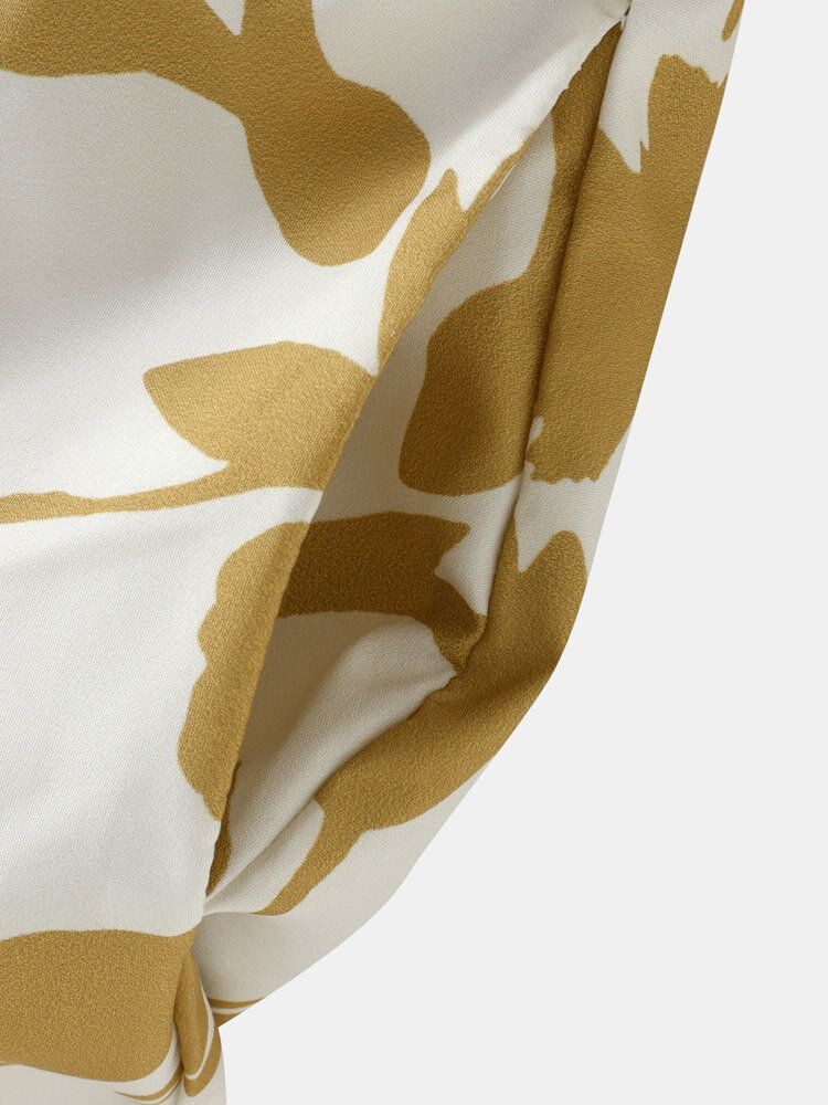 Kvinnor Blommönster Bohemian Leisure Maxiklänning Med Sidofickor