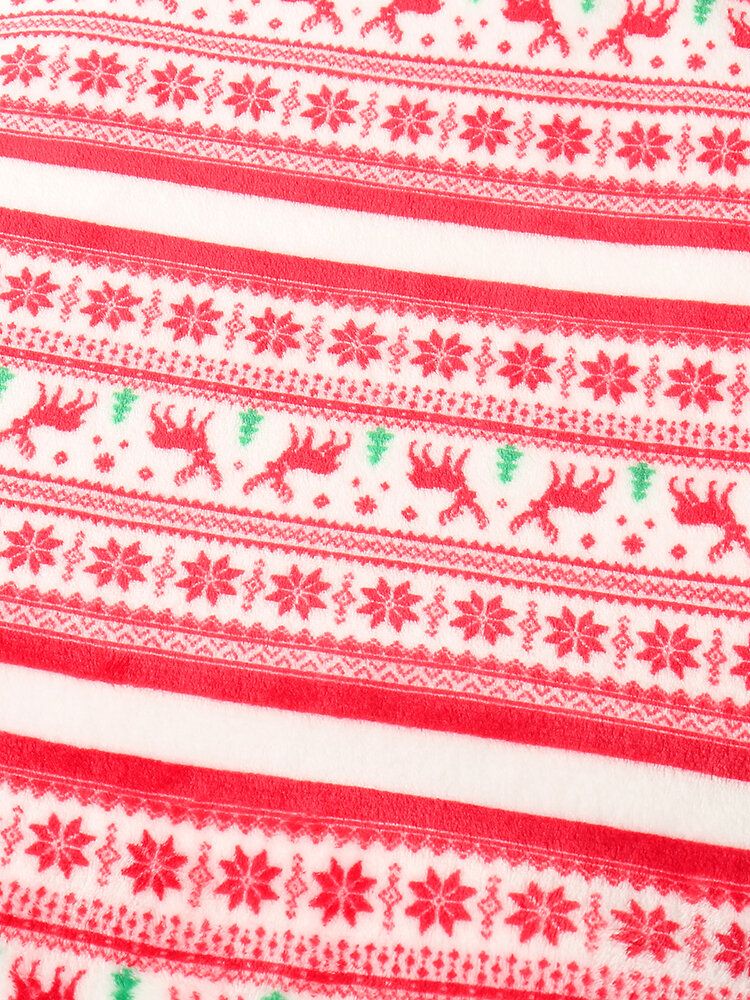 Dam Tjock Jul Snöflinga Älgtryck Flanell Fleece Fodrad Varm Pyjamas