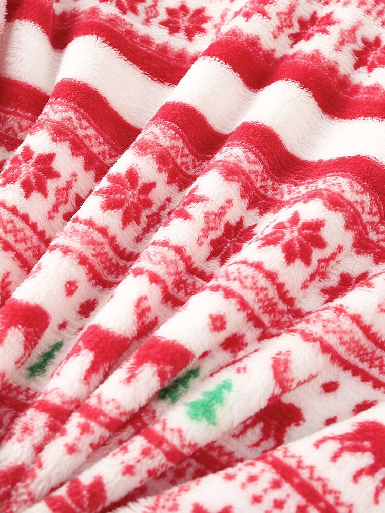 Kvinnor Julstil Tryck Söt Älg Hooded Dragkedja Framsidan Ficka Hem Mysig One Piece Jumpsuits