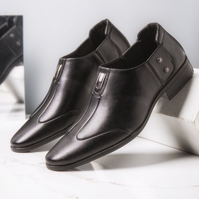 Män Andningsbart Spetsigt Huvud Bekväma Slip-on Business Dress Shoes