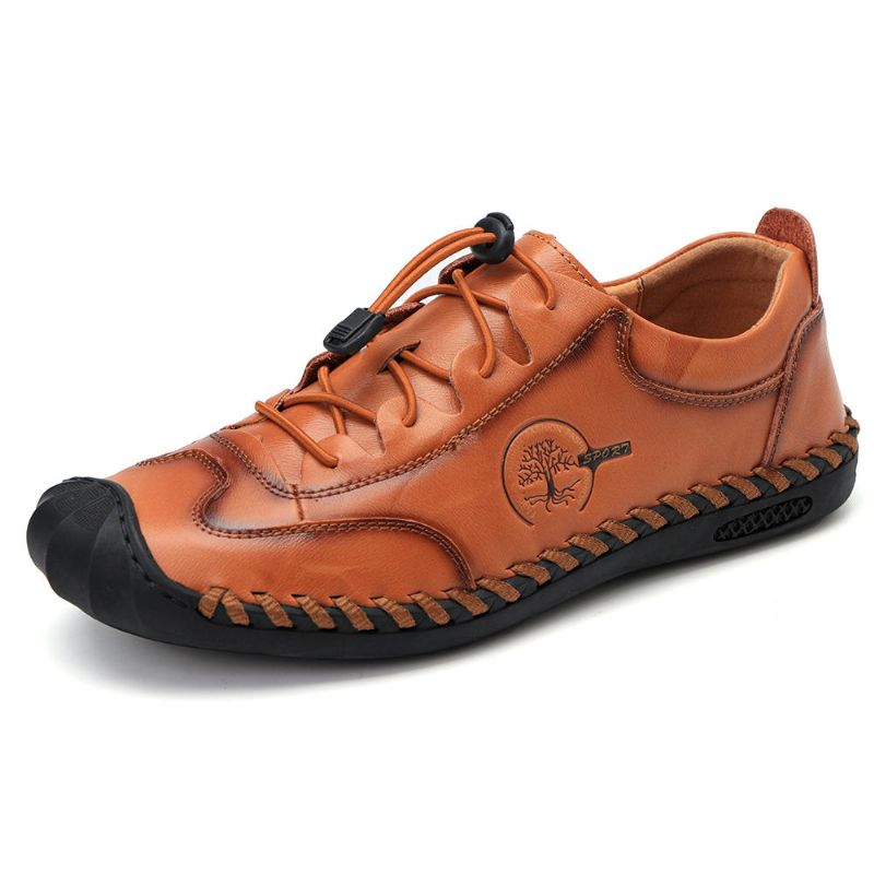 Män Handsömmar Halkfri Mjuk Sula Casual Läder Oxfords