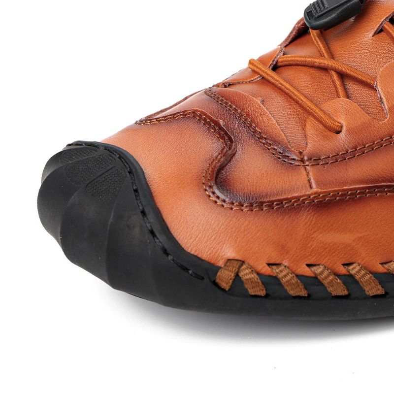 Män Handsömmar Halkfri Mjuk Sula Casual Läder Oxfords