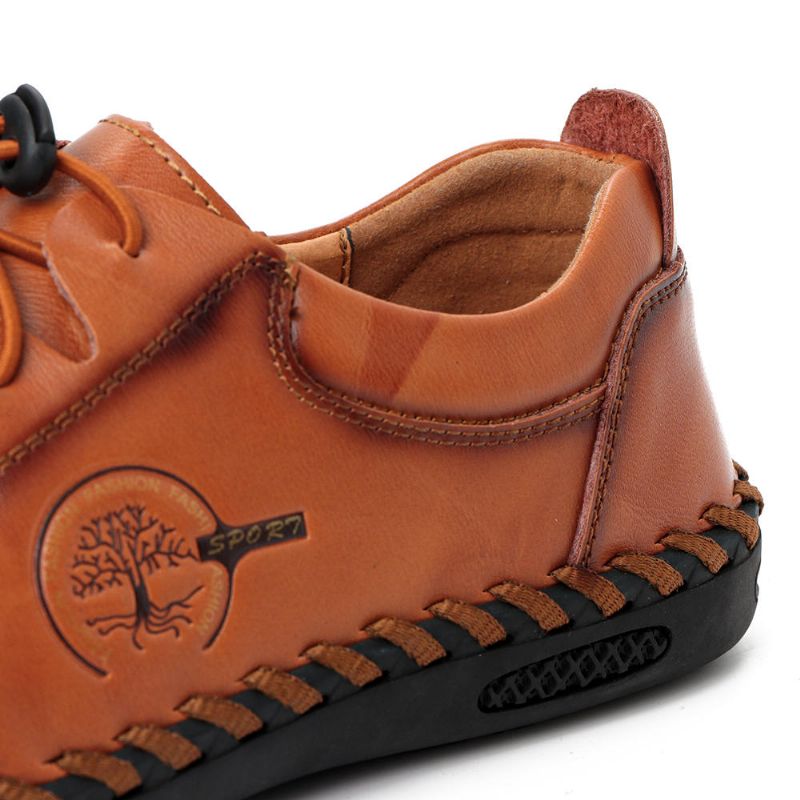 Män Handsömmar Halkfri Mjuk Sula Casual Läder Oxfords