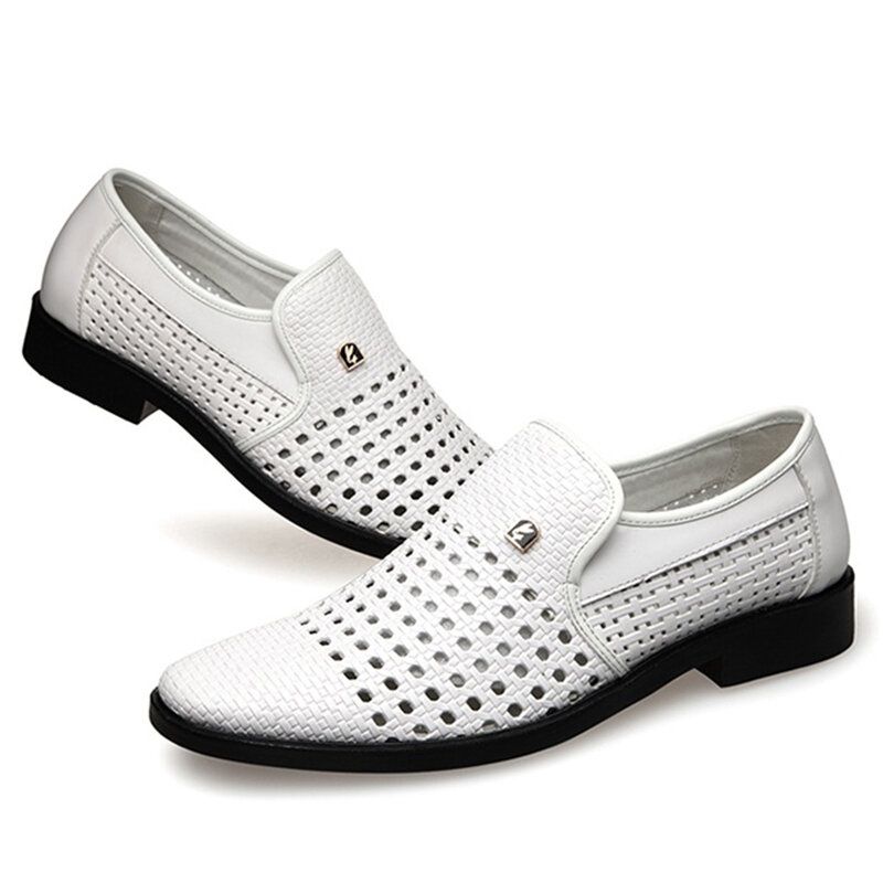 Män Microfiber Läder Hål Halkfritt Ventilerande Business Casual Formell Skor