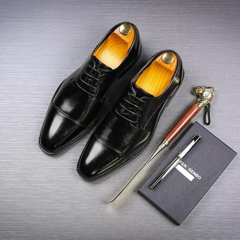 Män Microfiber Läder Klänning Sko Casual Business Oxfords