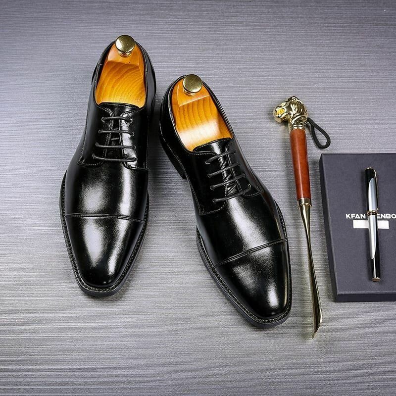 Män Microfiber Läder Klänning Sko Casual Business Oxfords