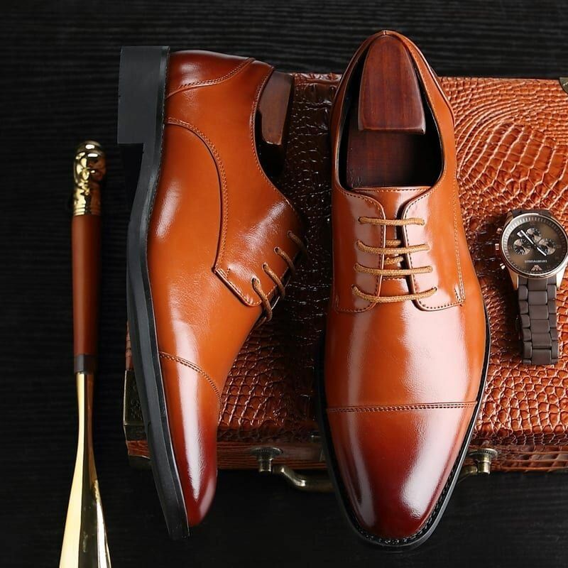 Män Microfiber Läder Klänning Sko Casual Business Oxfords