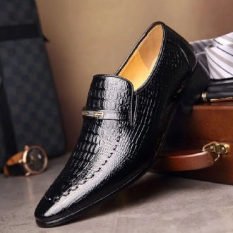 Män Mikrofiberläder Krokodilmönster Slip-on Casual Dress Skor