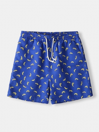 Banantryck För Män Med Elastiska Midja Strandshorts