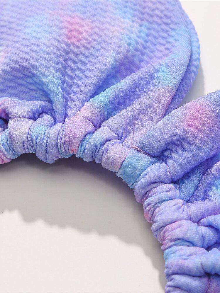 Tie Dye Print Grimma Knotted Open Back Beach Bikini Dam Badkläder