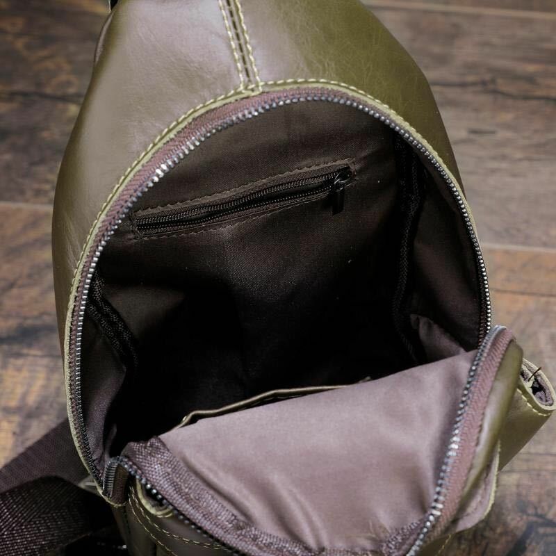 Män Äkta Läder Stöldskydd Retro Casual Business Crossbody-väska Bröstväska Sling Bag