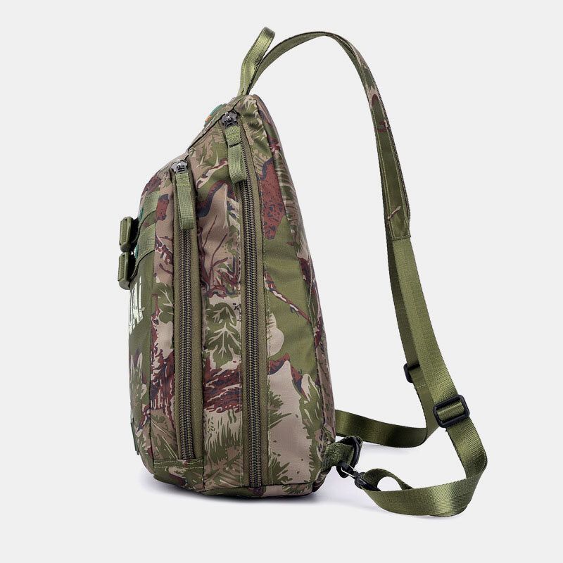 Män Kamouflager Multifunktion Stor Kapacitet Vattentät Sport Bröstväska Axelväska Crossbody Bag Ryggsäck