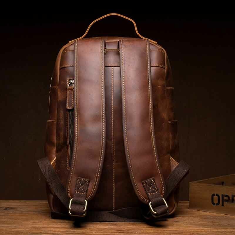 Ekphero Herr Vintage Multifunktion Vattentät Rub Color Fuskpäls Ryggsäckar Med Stor Kapacitet Resväska