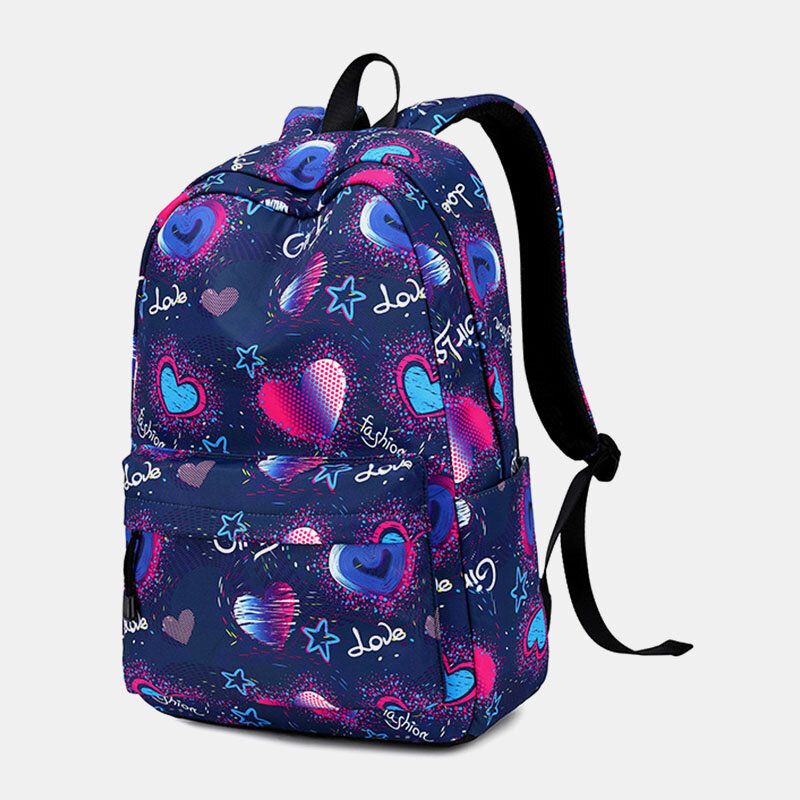 Love Pattern Skolväska Laptop Ryggsäck Ryggsäck Daypack