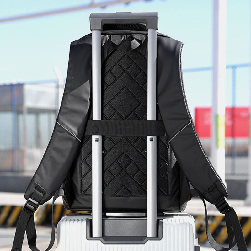 Män Usb Laddning Utomhus Nylon Resor Vattentät Stor Kapacitet 13 Inch Laptop Väska Resväska Ryggsäck