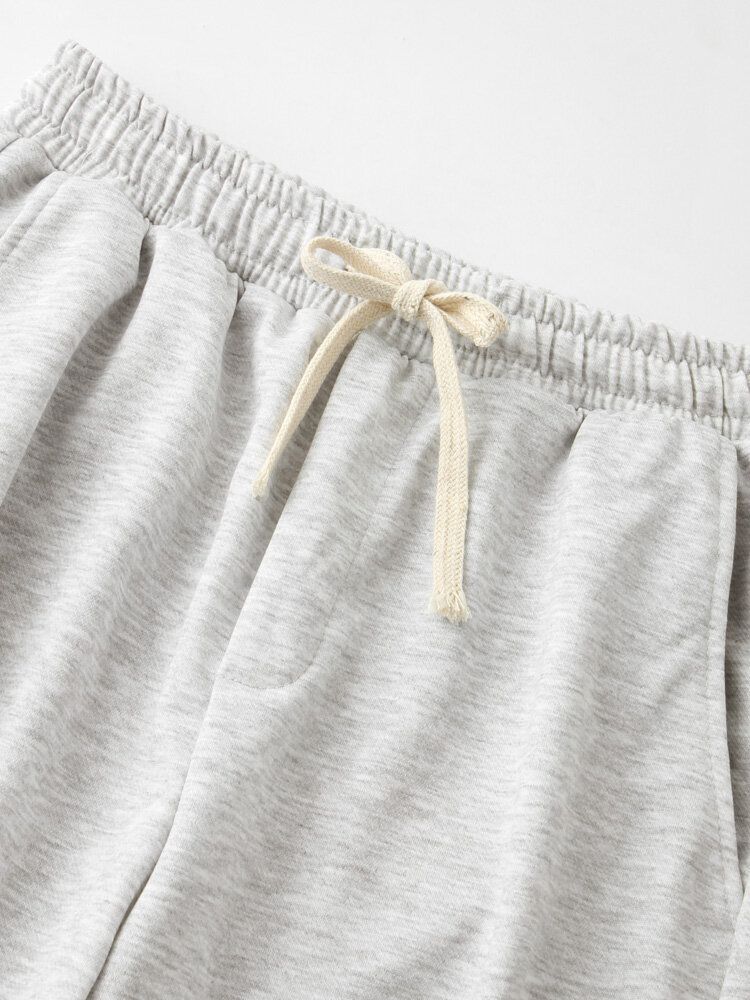 Tecknad Djurtryck Dragsko Ficka Elastisk Midja Casual Byxor För Kvinnor